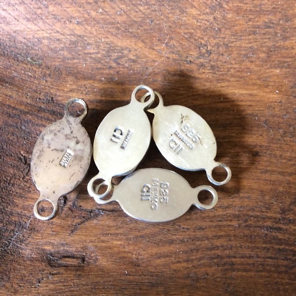 Sterling MEXICO CII Hinged Bangle Changeable Stones + 925 Hammered Focal - Picture 7 of 9